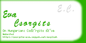 eva csorgits business card